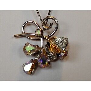 TRU KAY DESIGNER SIGNED STERLING SILVER 925 IRIDESCENT NECKLACE
